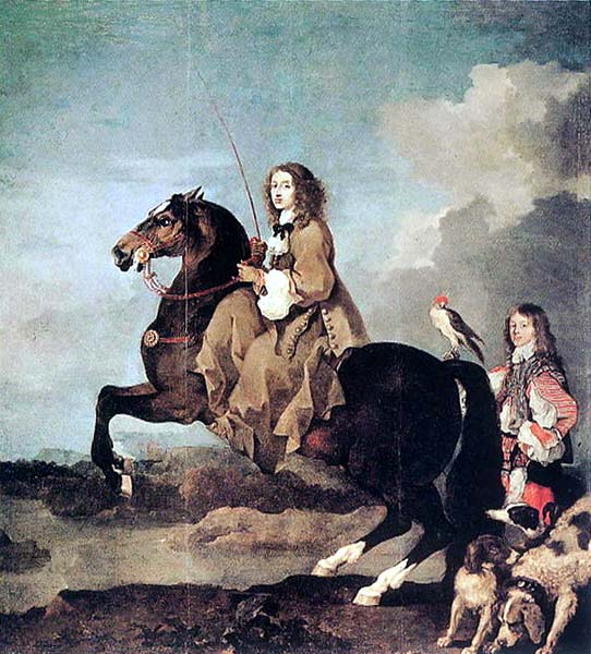 Sébastian Bourdon (1616-1671): «Cristina de Suecia a caballo».